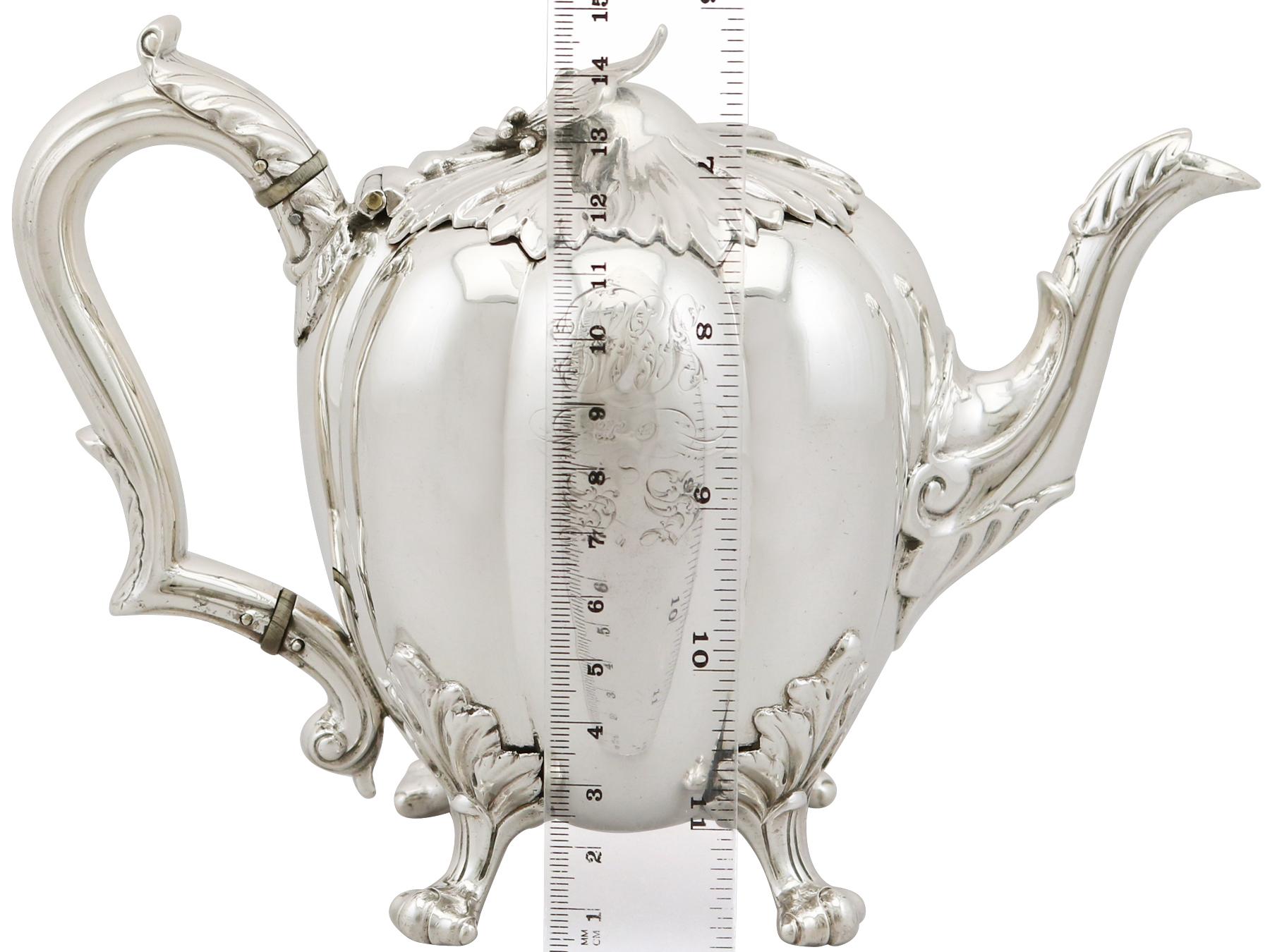 1836 Antique Sterling Silver Teapot 9