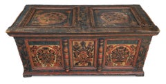 1836 Blue Floral Painted Chest