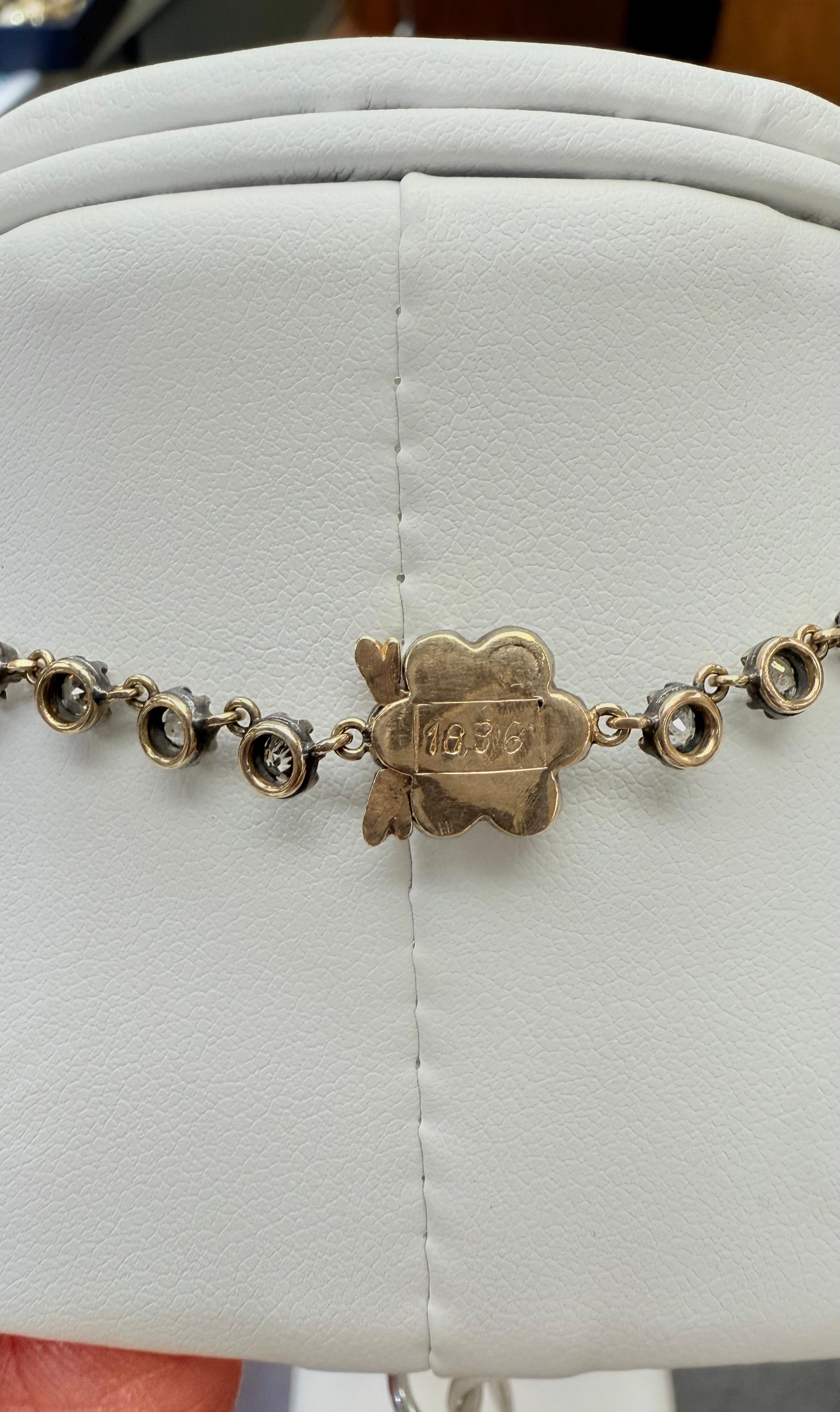 Collana Riviera con diamanti taglio Old Mine da 18,36 carati in vendita 5