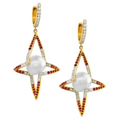 18.36 carats of Pearl Drop Earrings