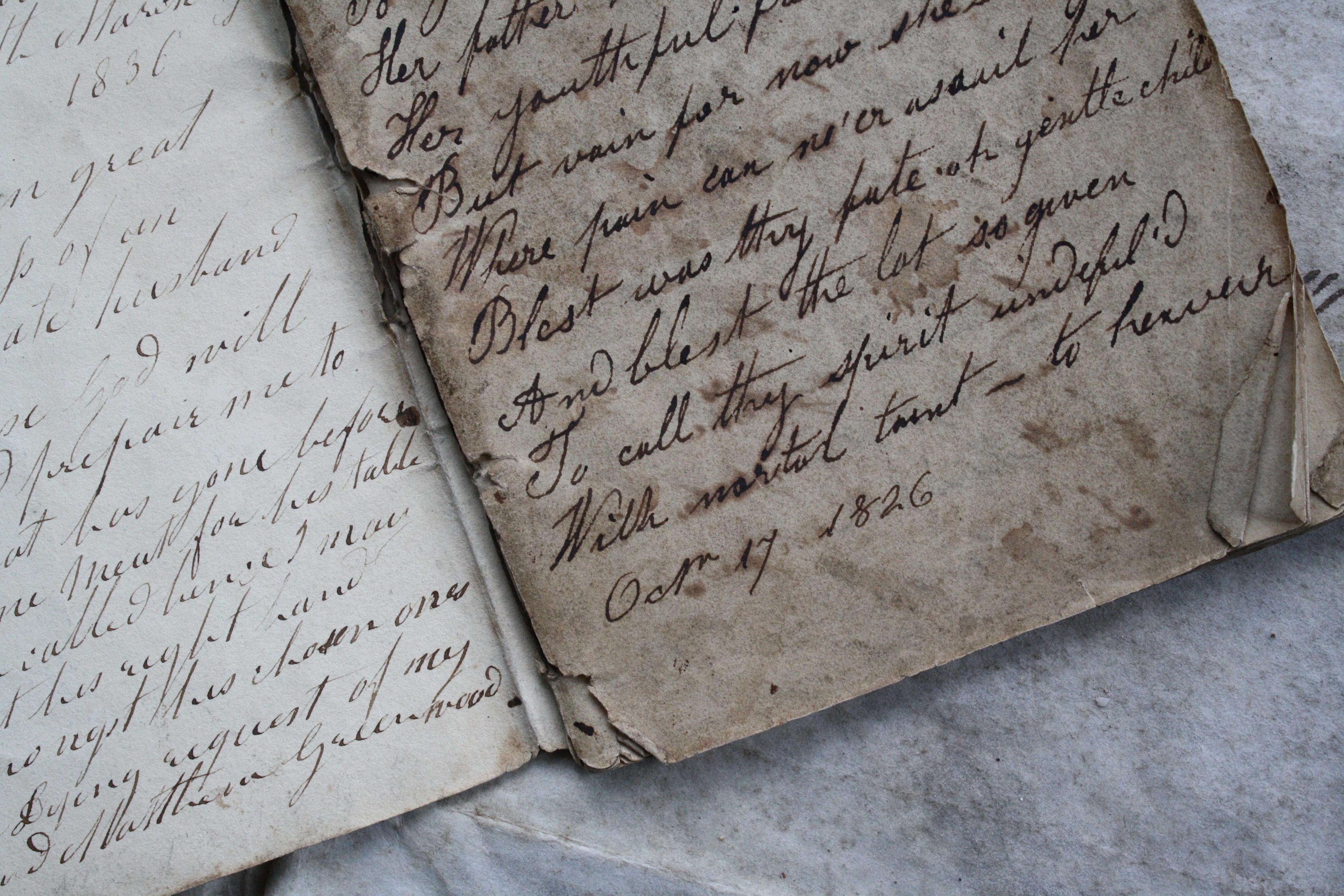 English 1836 Hand Written Memorandum of Epitaphs, Recipes, Potions & Comical Stories