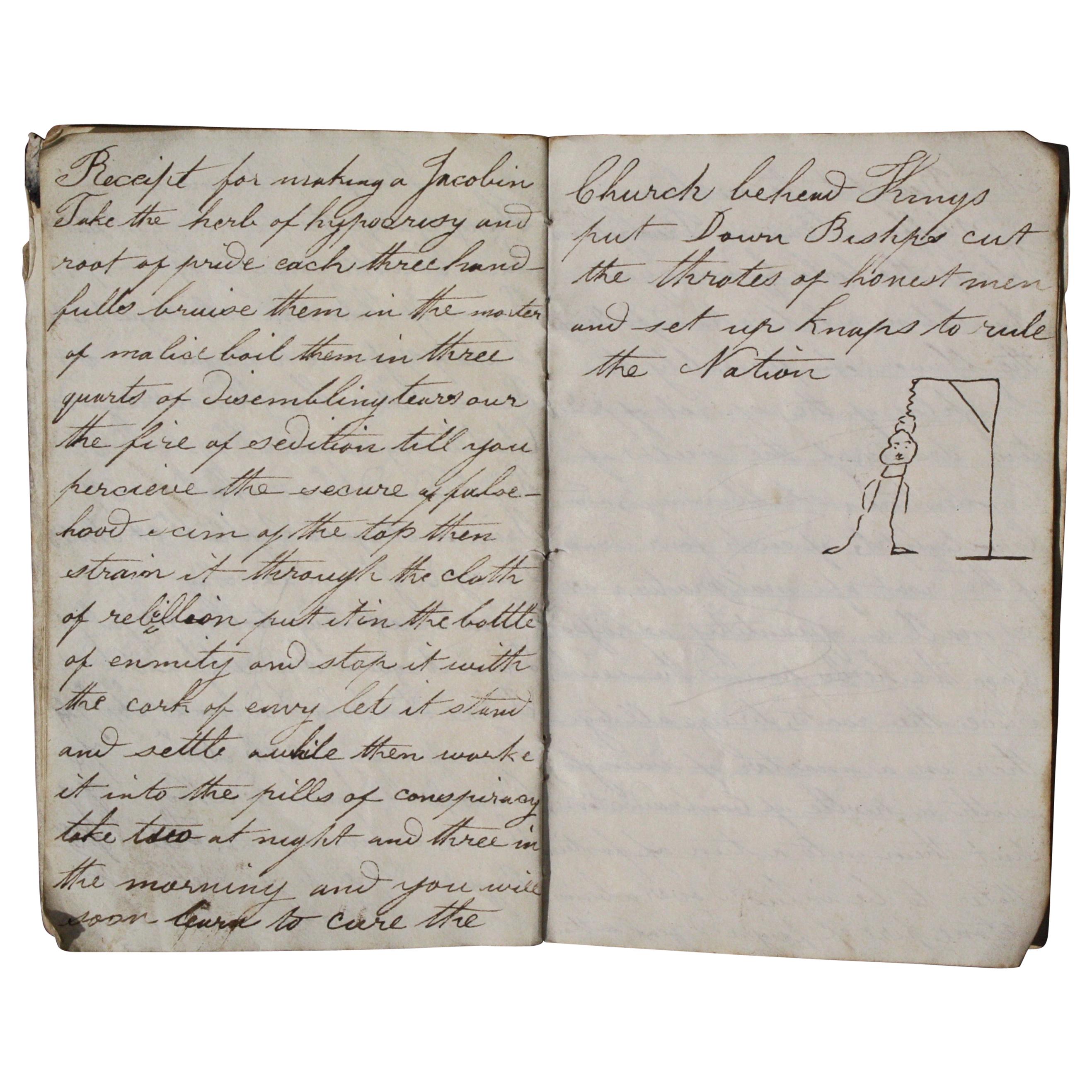 1836 Hand Written Memorandum of Epitaphs, Recipes, Potions & Comical Stories