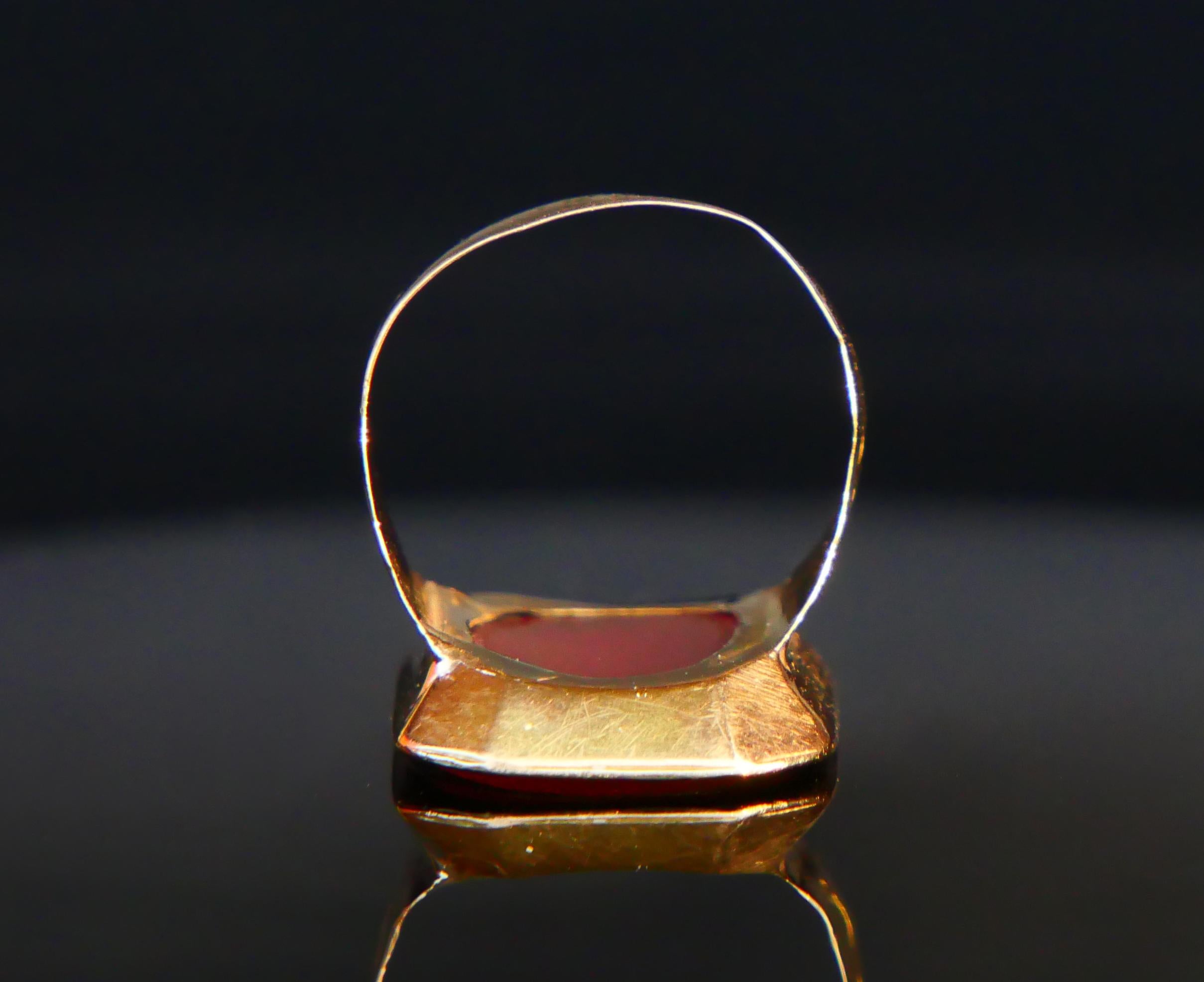 1836 Uomo nordico Unisex Anello Signet Corniola in oro massiccio 18K US7 / 5gr in vendita 1