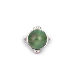 18 Carats Cat’s Eye Green Tourmaline Pink Sapphires 18 Karat White Gold Ring