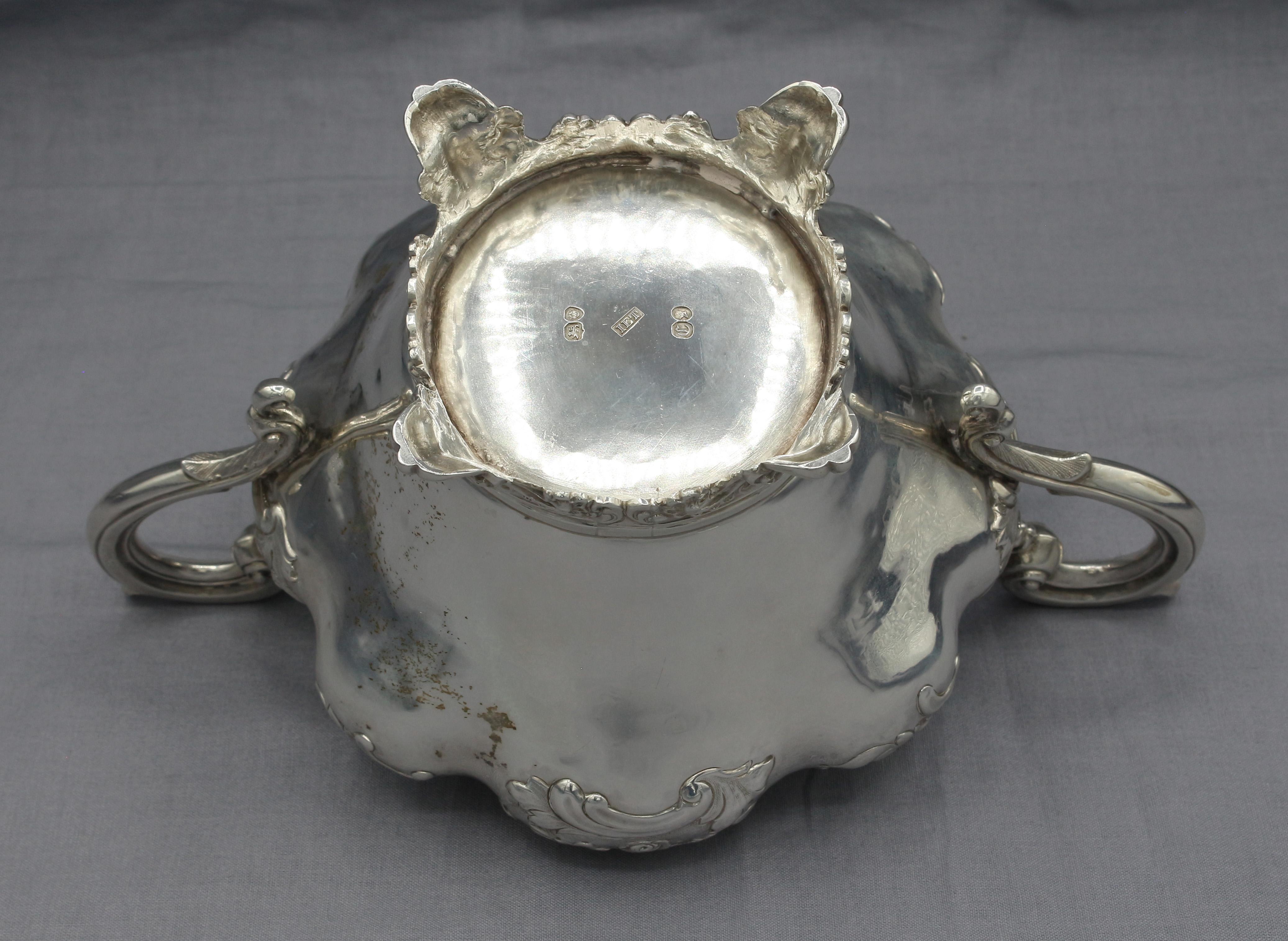 1838 & 1839 English Sterling Silver 3-Piece Tea Set By John Edward Terrey 3