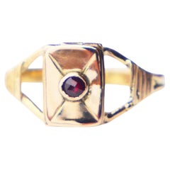 1838 Anello antico Poison Granato in oro massiccio 18K Ø 2,75 US / 0,95gr