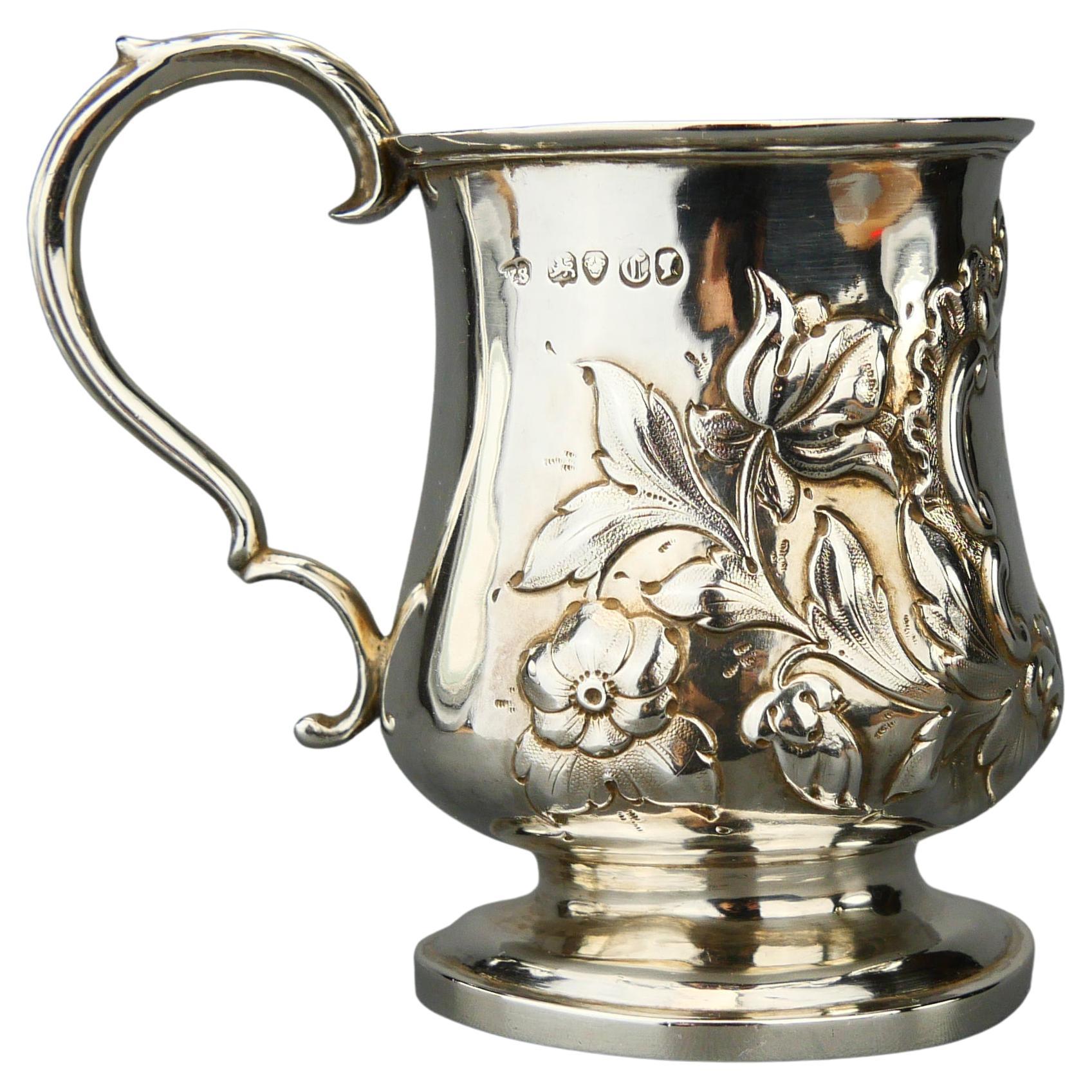 1838 British Victorian W.Stocker Cup solid 925 Sterling Silver / 130 gr