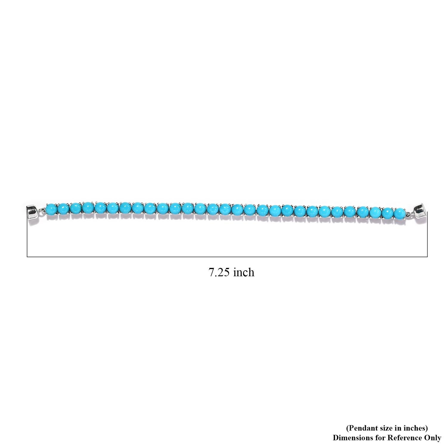 Round Cut 18.38 Ct Turquoise Sleeping Beauty Tennis Bracelet 925 Sterling Silver Bracelet For Sale