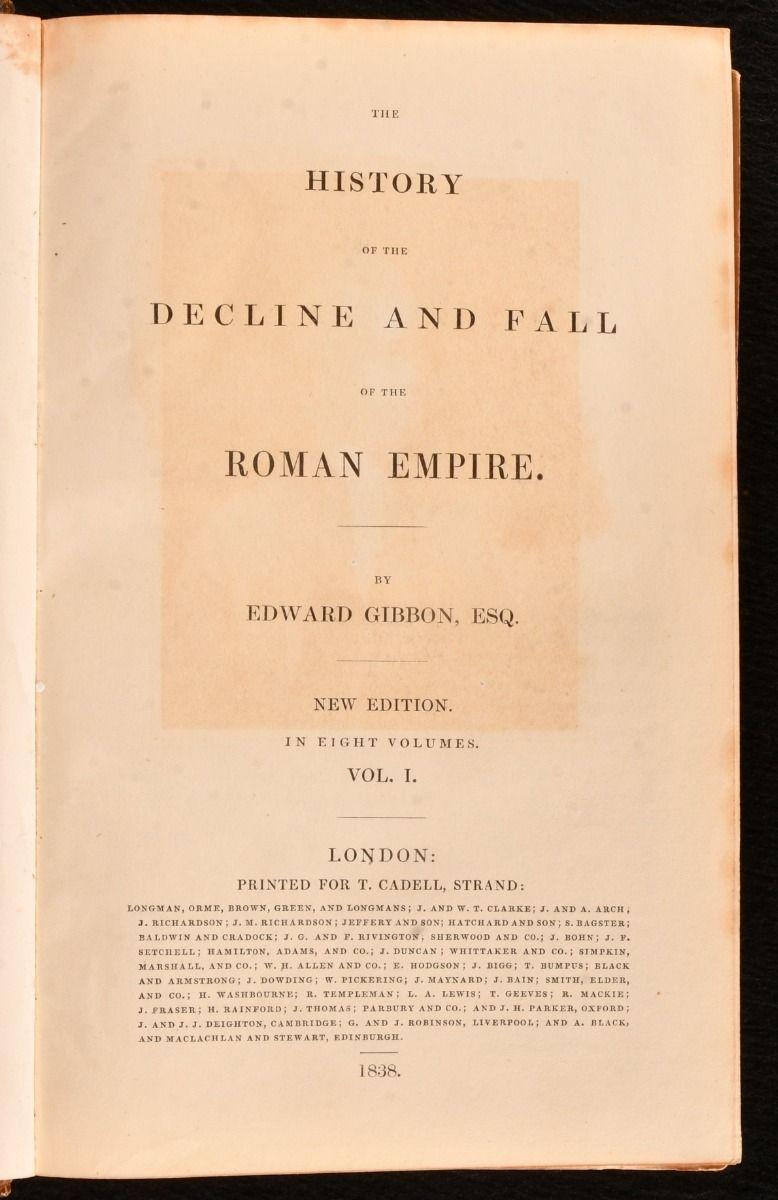 1838 The History of the Decline and Fall of the Roman Empire In Good Condition In Bath, GB