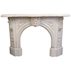 1838 Victorian Arch Statuary White Statuary Marble Mantel