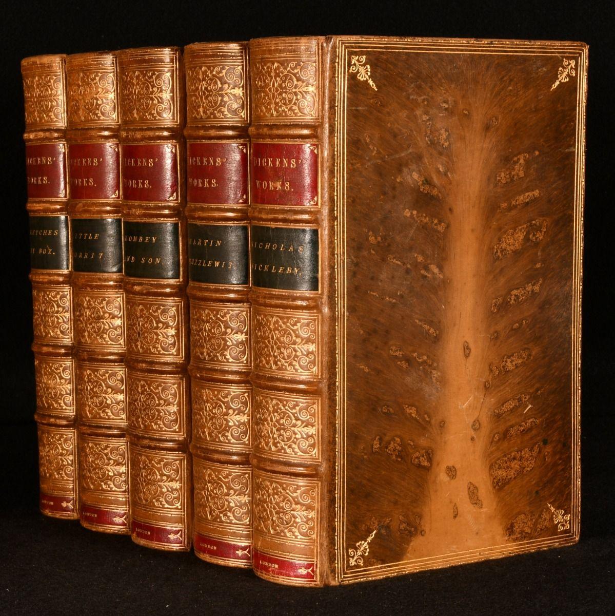 A beautiful and very clean and bright set of works by renowned author Charles Dickens. In a tree calf Mansell binding.

Five volumes. From the renowned English writer and social critic, Charles Dickens. This collection includes: The Life and