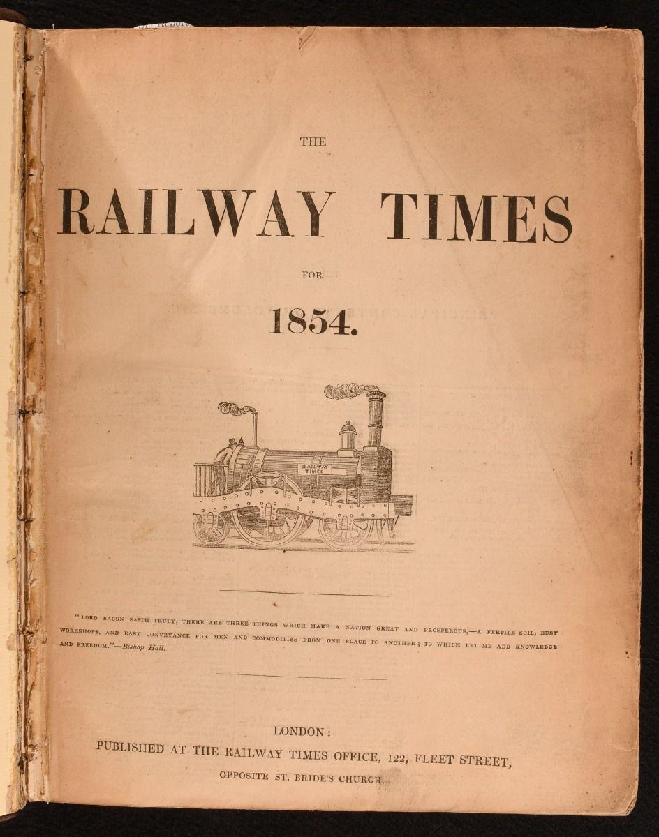 XIX secolo 1839-63 The Railway Times in vendita