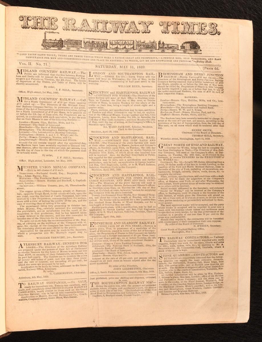 1839-63 The Railway Times in vendita 2