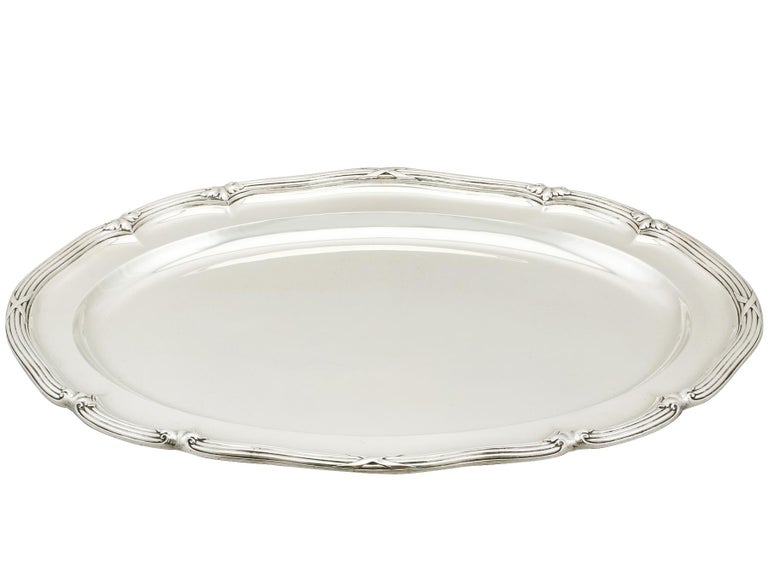1839 Antique Victorian Sterling Silver Meat Platter For Sale at 1stDibs