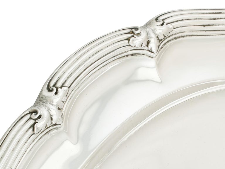 1839 Antique Victorian Sterling Silver Meat Platter For Sale at 1stDibs