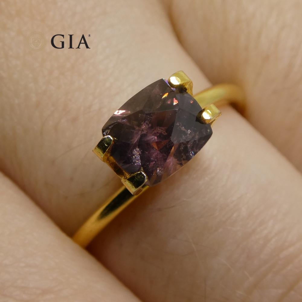 Brilliant Cut 1.83ct Cushion Purplish Pink Sapphire GIA Certified East Africa Unheated For Sale