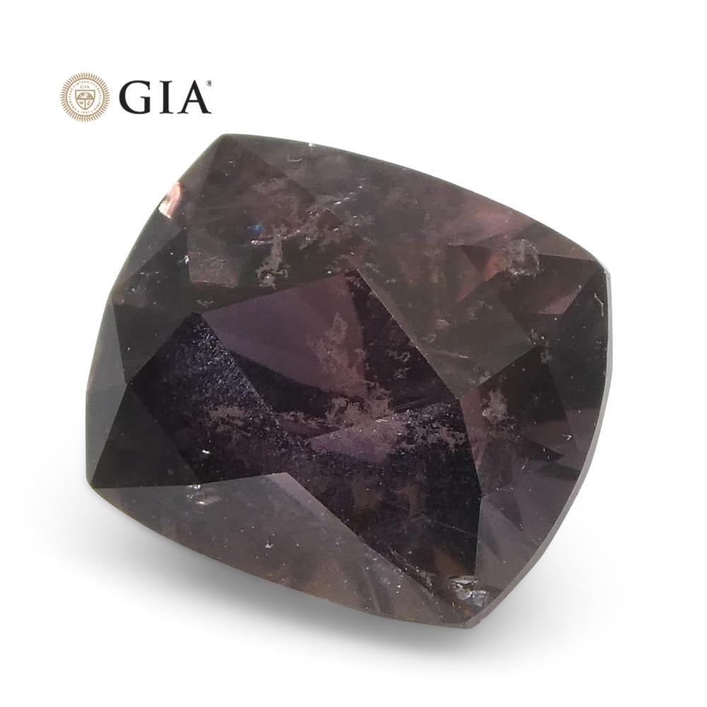 Women's or Men's 1.83 Carat Cushion Purplish Pink Sapphire GIA Certified East Africa Unheated For Sale