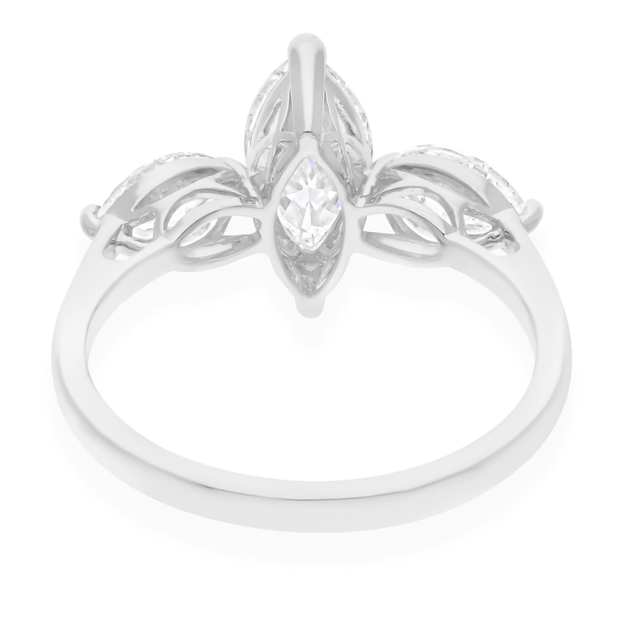 in vendita:  Anello a tre pietre con diamante naturale marquise da 1,83 carati in oro bianco 18 carati Tutte le tariffe pagate 4