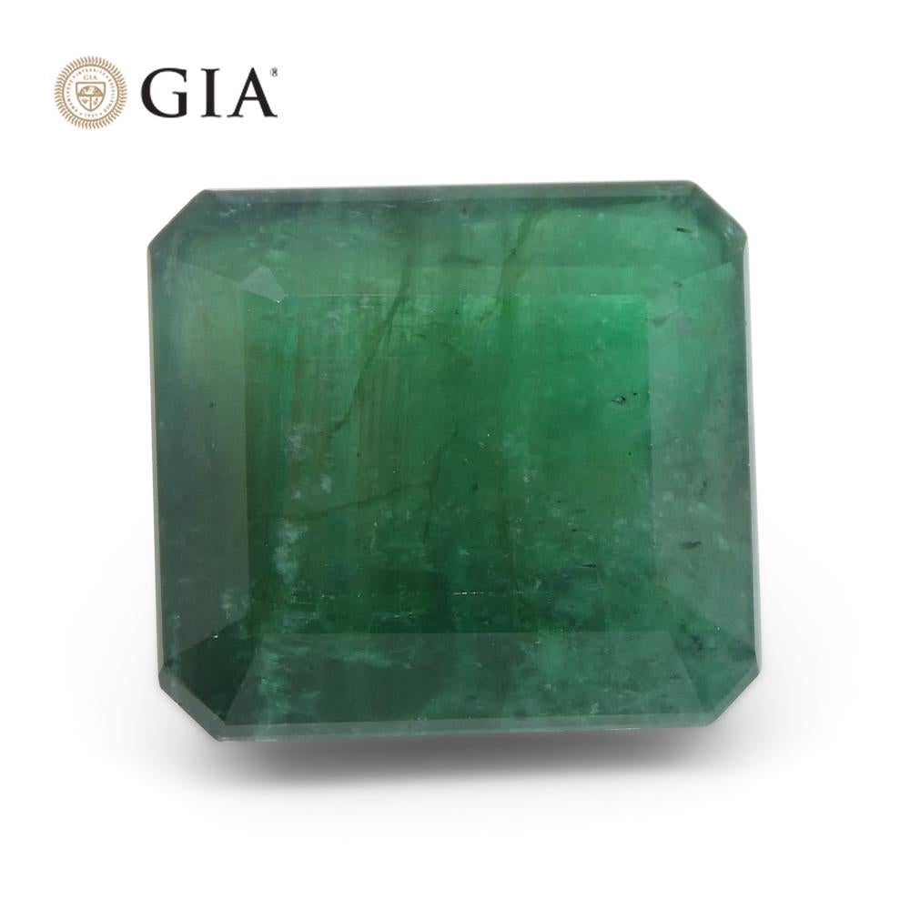 18.3ct Octagonal/Emerald Cut Green Emerald GIA Certified  F1/Minor For Sale 7