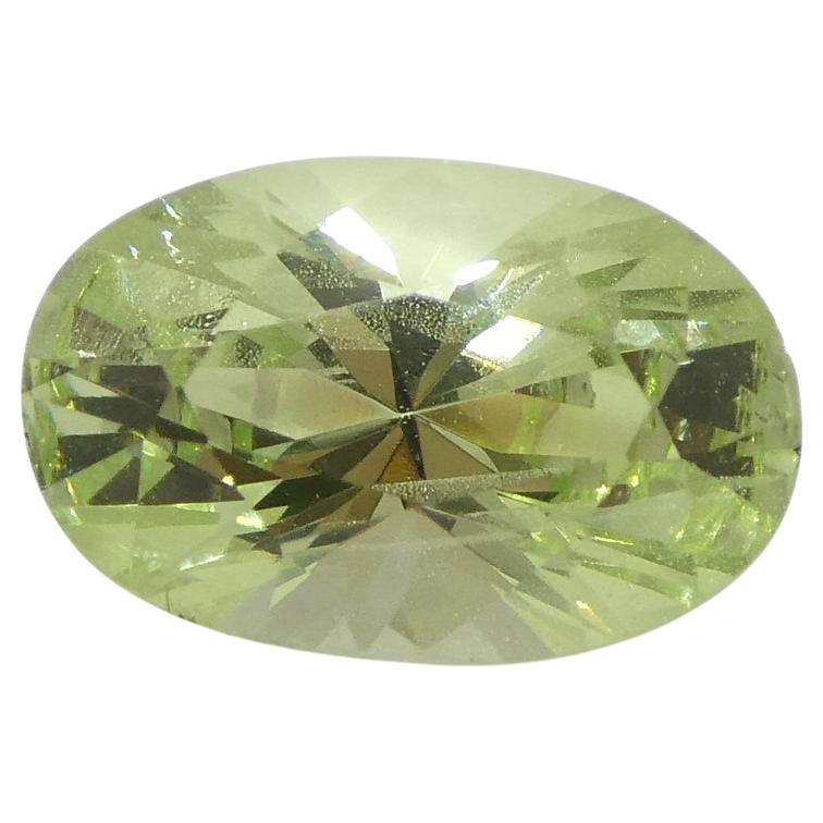 1.83ct Oval Green Mint Garnet from Tanzania For Sale