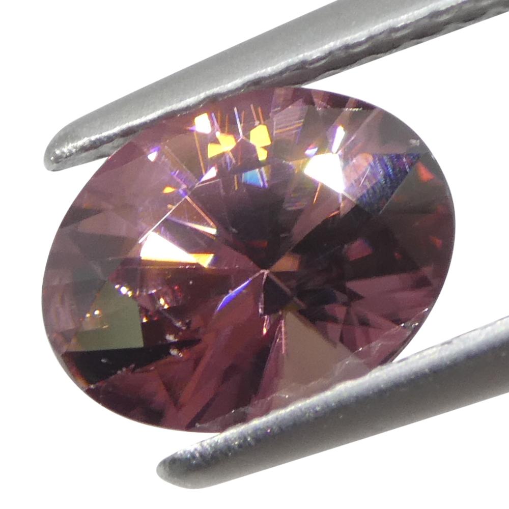 1.83ct Natural Earth Mined Oval Master Brilliant Cut Pink Zircon from Sri Lanka (en anglais) en vente 6