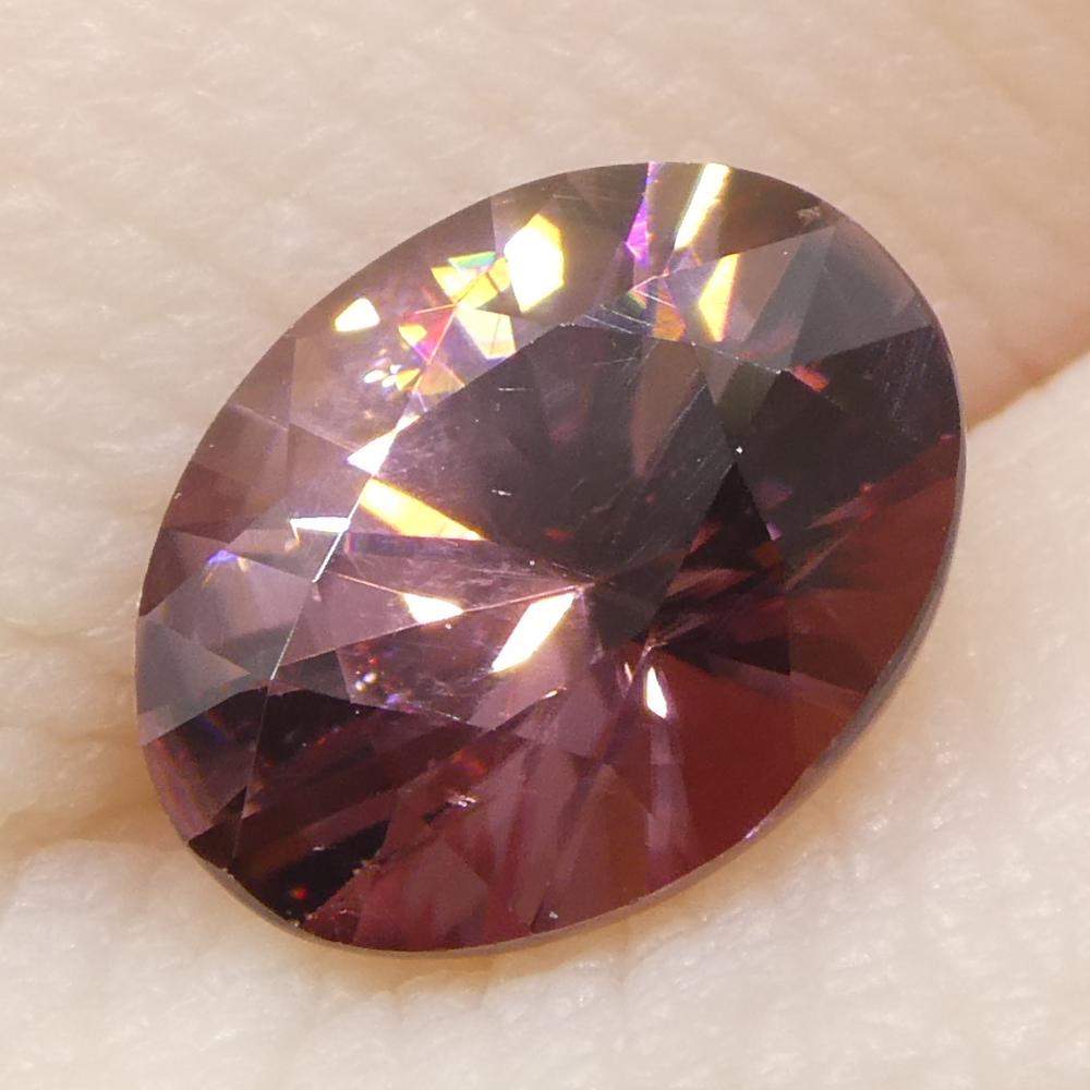 1.83ct Natural Earth Mined Oval Master Brilliant Cut Pink Zircon from Sri Lanka (en anglais) en vente 8
