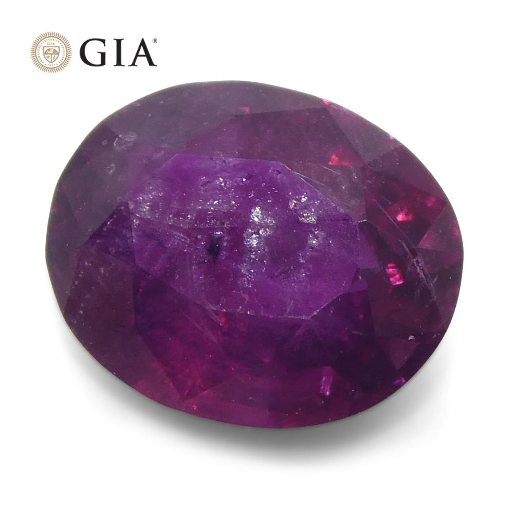 1.83ct Oval Purple-Red Ruby GIA Certified  Pakistan / Kashmir, Unheated For Sale 4