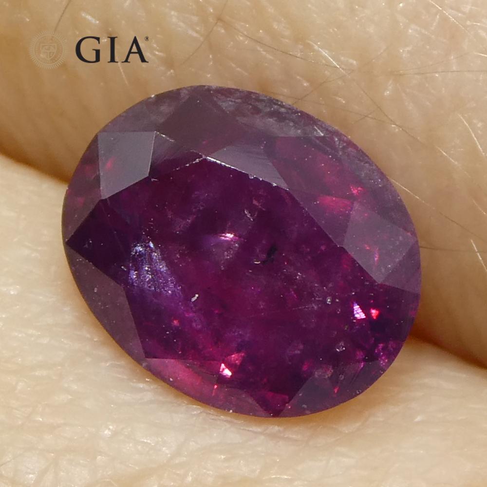 1.83ct Oval Purple-Red Ruby GIA Certified  Pakistan / Kashmir, Unheated For Sale 7