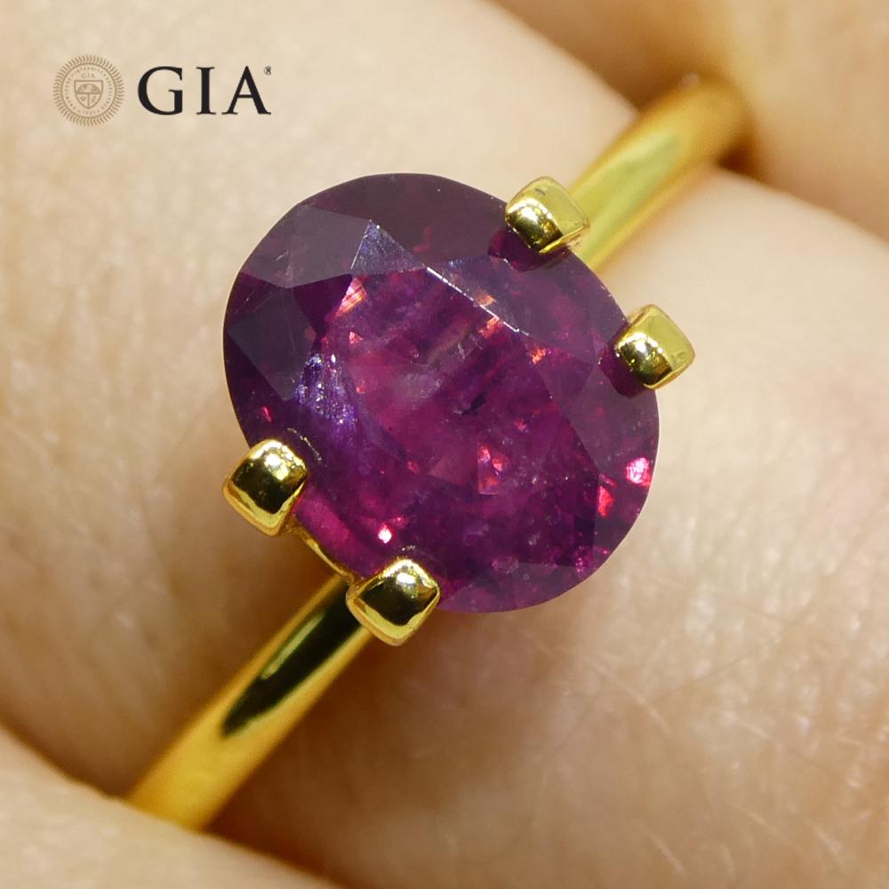 1.83ct Oval Purple-Red Ruby GIA Certified  Pakistan / Kashmir, Unheated For Sale 8