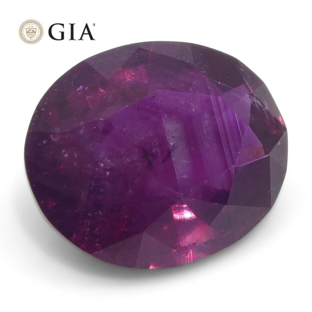 1.83ct Oval Purple-Red Ruby GIA Certified  Pakistan / Kashmir, Unheated For Sale 3