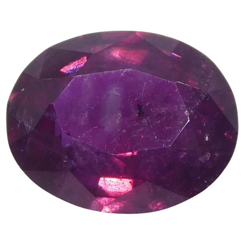 1.83ct Oval Purple-Red Ruby GIA Certified  Pakistan / Kashmir, Unheated