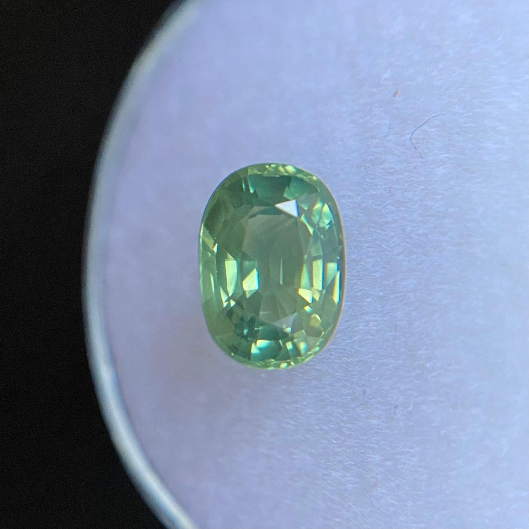 1.83ct VIVID Green Australian Sapphire Oval Cut 7.8x5.4mm RARE Loose Gem In New Condition For Sale In Birmingham, GB