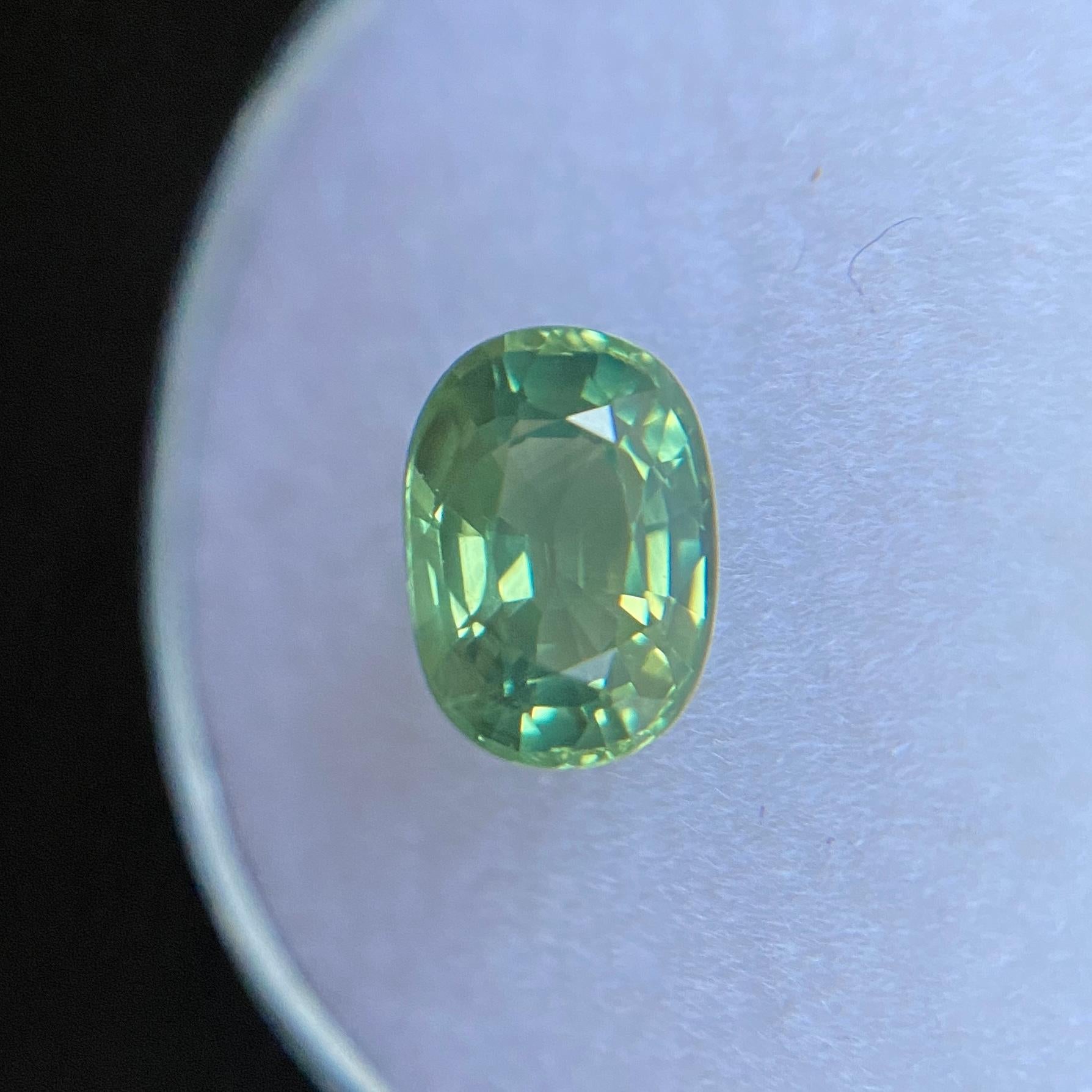 1.83ct VIVID Green Australian Sapphire Oval Cut 7.8x5.4mm RARE Loose Gem For Sale 1