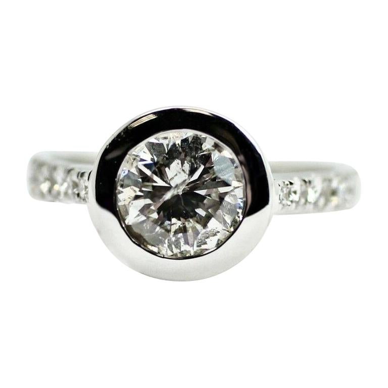 1.83 Carat Diamond Bezel Ring with 1.54cts. center diamond