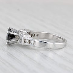 1.83ctw Black White Diamond Ring 14k White Gold Size 7 Engagement