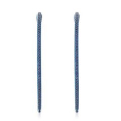 184 Blue Sapphire 14K (or 18k upon request) Yellow Gold Diamond Hoop Earrings