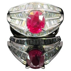 1.84 Carat Burmese Ruby Diamond Platinum Cocktail Ring by Meghna Jewels
