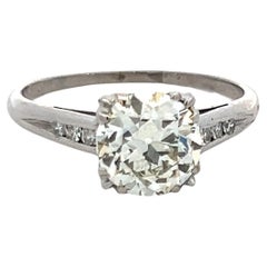 1.84 Carat Circular Brilliant Cut K VS1 Diamond Platinum Engagement Ring