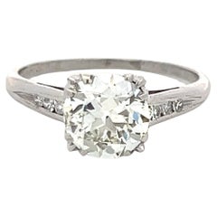 1.84 Carat Circular Brilliant Cut K VS1 Diamond Platinum Engagement Ring
