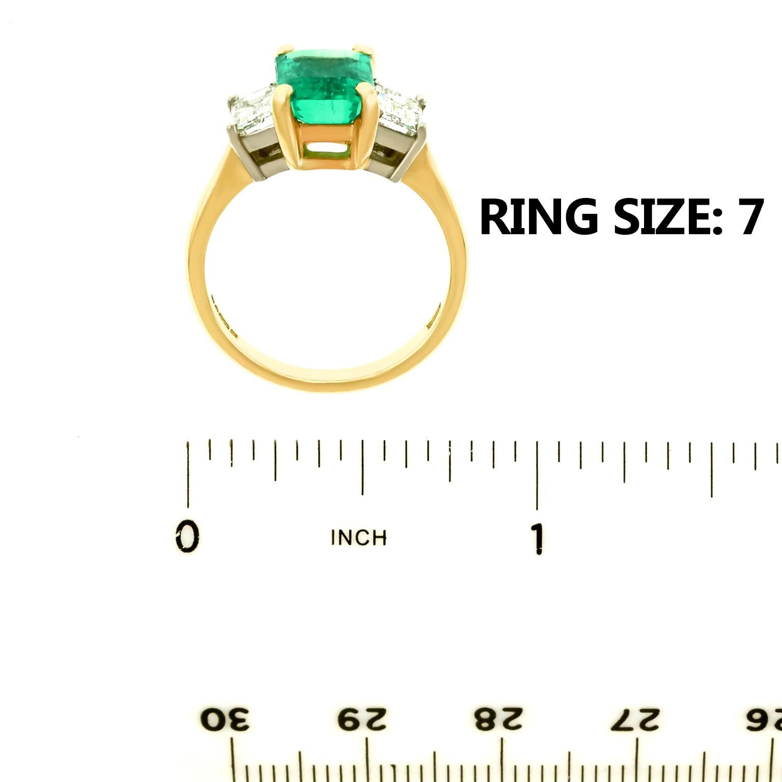 1.84 Carat Colombian Emerald and Diamond Set Gold Ring GIA 2