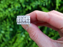 Antique 1.84ct Diamond Platinum Cocktail Ring, Art Deco, Circa 1935