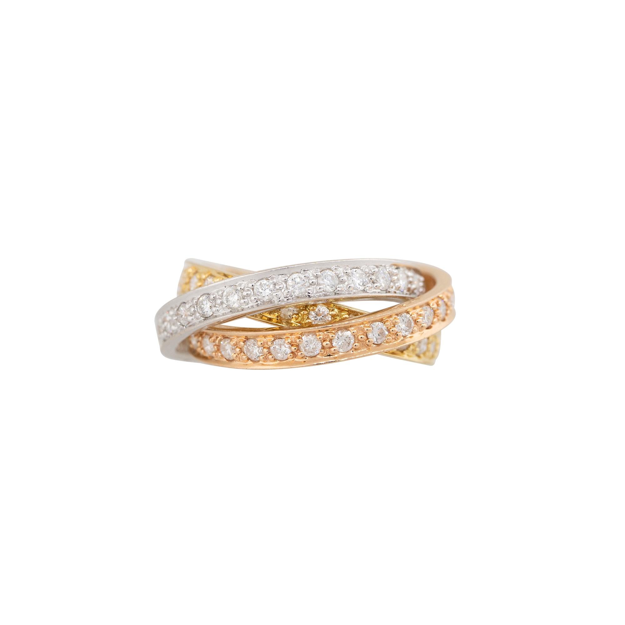 Women's 1.84 Carat Diamond Rolling Ring 18 Karat In Stock For Sale