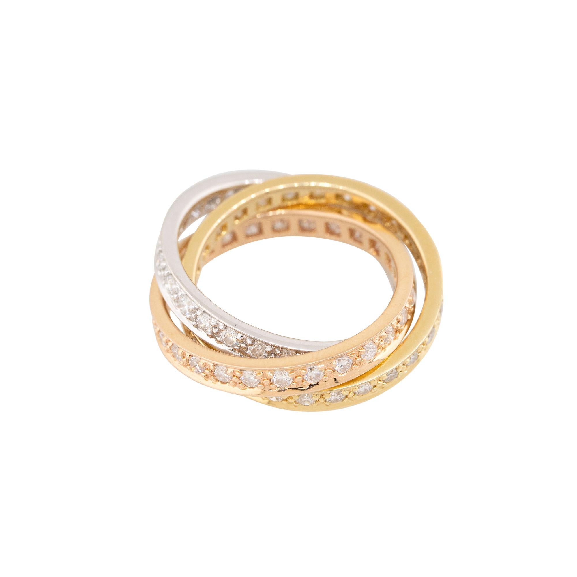 1.84 Carat Diamond Rolling Ring 18 Karat In Stock For Sale 2