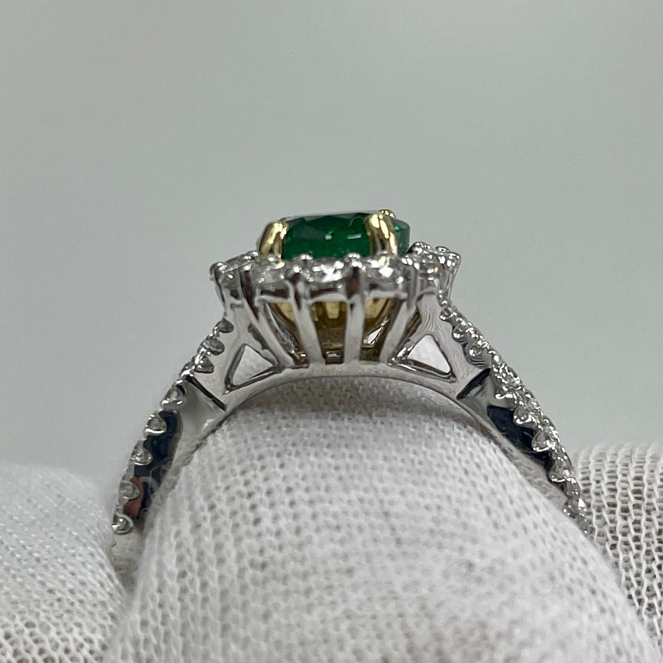 1.84 Carat Emerald & Diamond White Gold Ring In New Condition For Sale In New York, NY