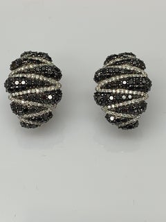 1.84 Carat Fancy Black Diamond Stud Earrings in 18K White Gold