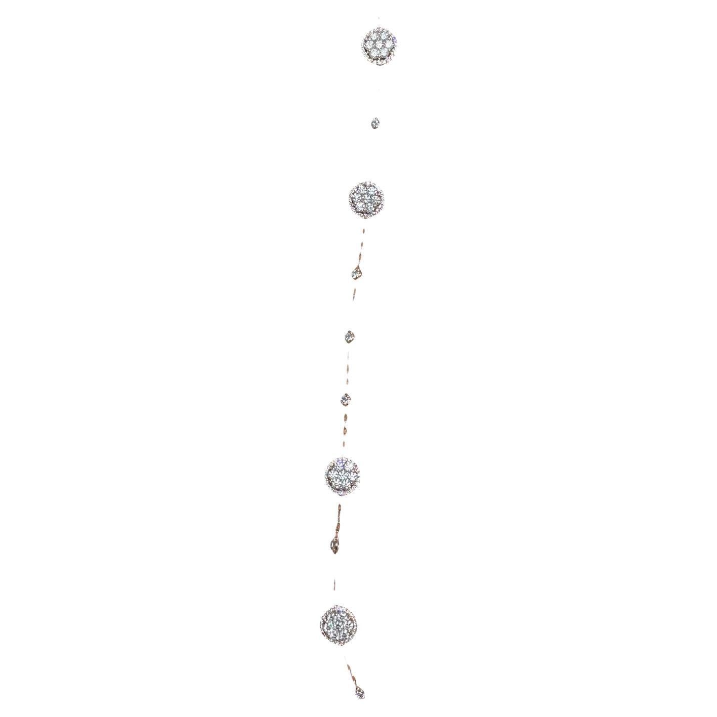 1.84 Carat Natural Diamond 18K White Gold Necklace For Sale