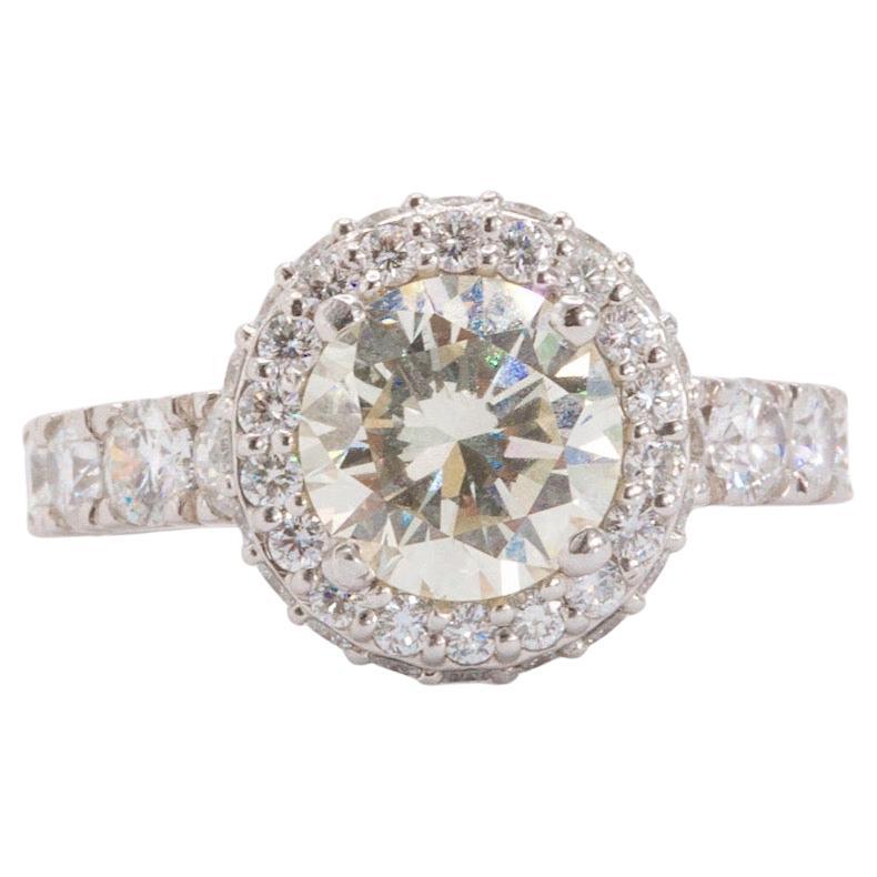 1.84 Carat Round Brilliant Diamond Ring GIA Certified in Platinum Diamond Ring