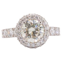1.84 Carat Round Brilliant Diamond Ring GIA Certified in Platinum Diamond Ring
