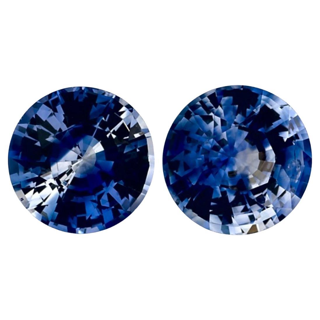1.84 Ct Blue Sapphire Round Loose Gemstone For Sale