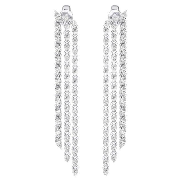 1.84 CTW Diamonds Sequel Lines 14K White Gold Dangling Maria Collection Earrings